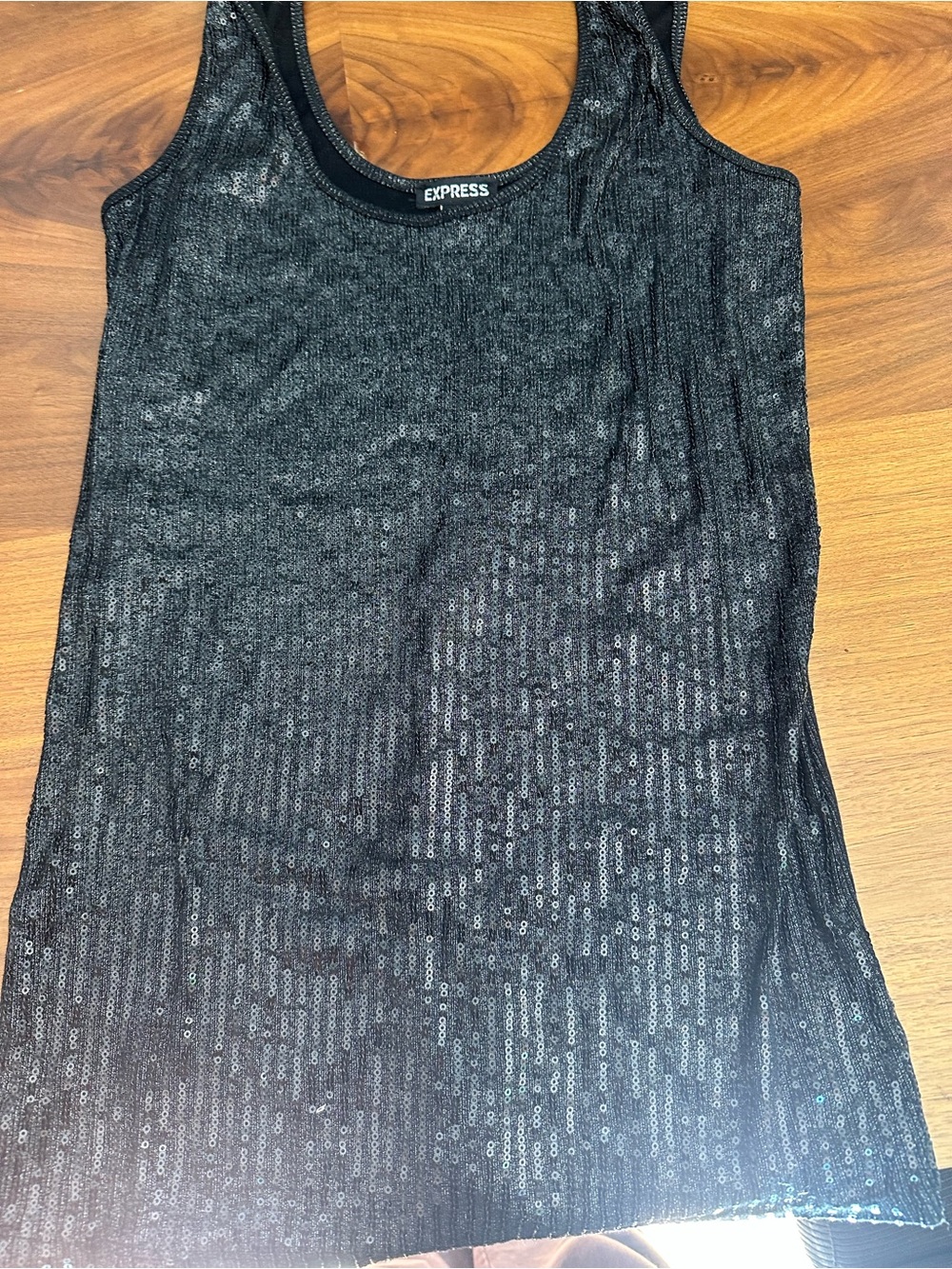Express Black Sequin Tank Top